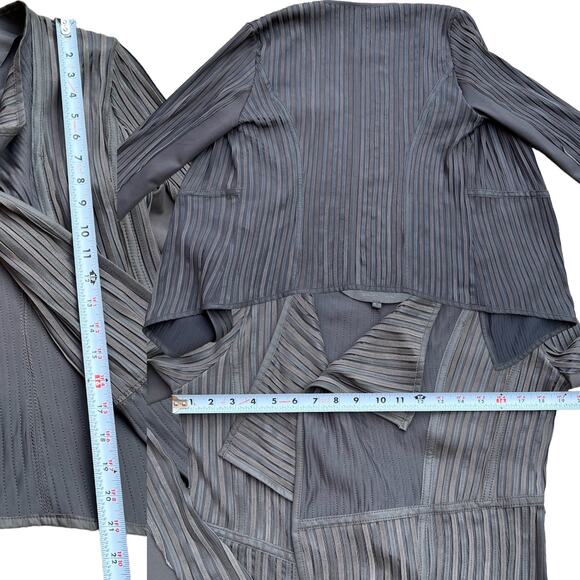 My Tribe Genuine Leather Stripes Cardigan Sz S - Picture 3 of 5